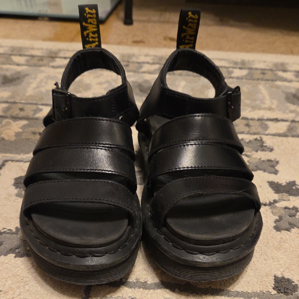 Dr. Martens Black Leather Sandals